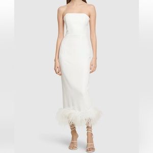 16Arlington Minelli Strapless Feather-Trimmed Dress *Taking Reasonable Offers*